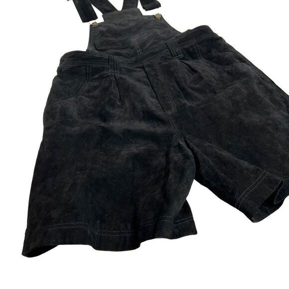 Vintage Don’t Stop black suede short overalls size L - Picture 8 of 16